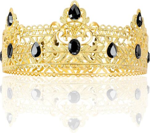 Birthday King Crown Headband Gold King Crown Tiara for Adult Male Costume Accessories Party Favors Decorations in Saudi Arabia