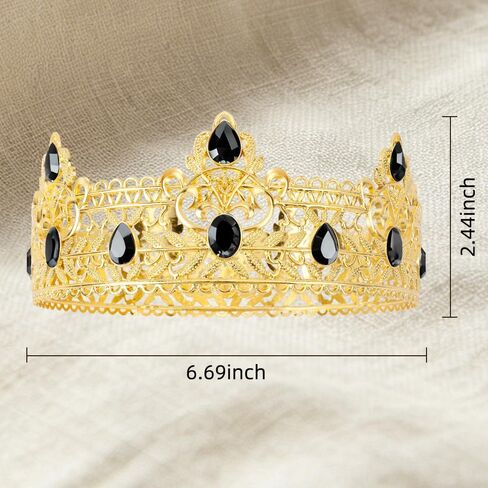 Birthday King Crown Headband Gold King Crown Tiara for Adult Male Costume Accessories Party Favors Decorations in Saudi Arabia