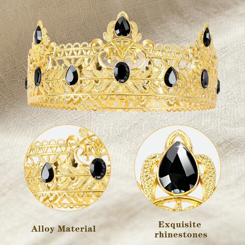 Birthday King Crown Headband Gold King Crown Tiara for Adult Male Costume Accessories Party Favors Decorations in Saudi Arabia