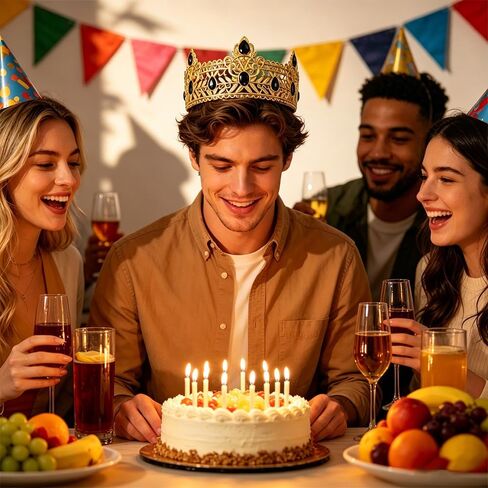 Birthday King Crown Headband Gold King Crown Tiara for Adult Male Costume Accessories Party Favors Decorations in Saudi Arabia