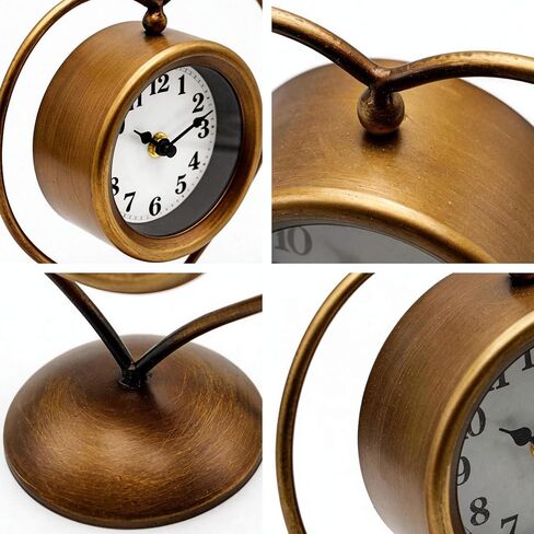 Gold Metal Heart Table Clock, Vintage Retro Desk Clock for Women, Romantic Home Decor, Ideal Gift for Her Birthday Anniversary in Saudi Arabia