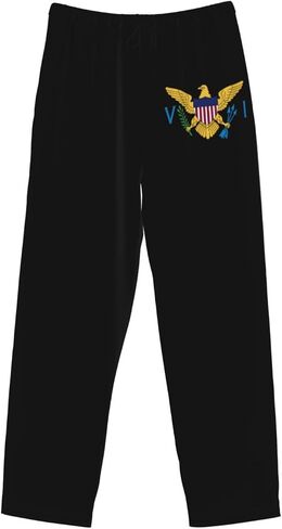 United States Virgin Islands Flag Pajama Pants for Men, Mens Sleep & Lounge Pants, PJ Bottoms with Pockets in Saudi Arabia