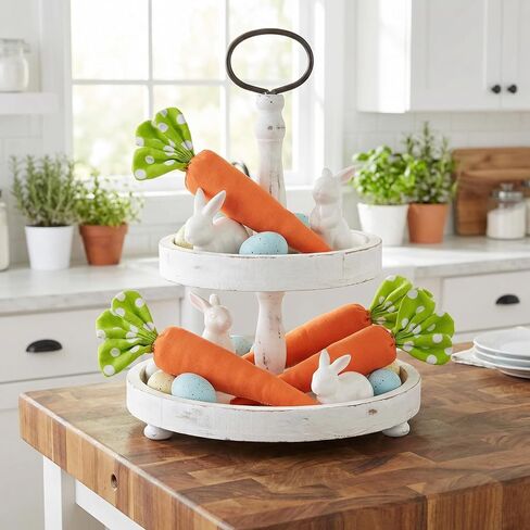 DECHOUS 4Pcs Easter Fabric Carrot Decoration - Small Carrot Ornaments for Tiered Tray Decor, Easter Baskets Stuffers, Rustic Spring Home Decor, Tree Hanging - 5.7x2 Inch in Kuwait