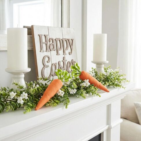 DECHOUS 4Pcs Easter Fabric Carrot Decoration - Small Carrot Ornaments for Tiered Tray Decor, Easter Baskets Stuffers, Rustic Spring Home Decor, Tree Hanging - 5.7x2 Inch in Kuwait