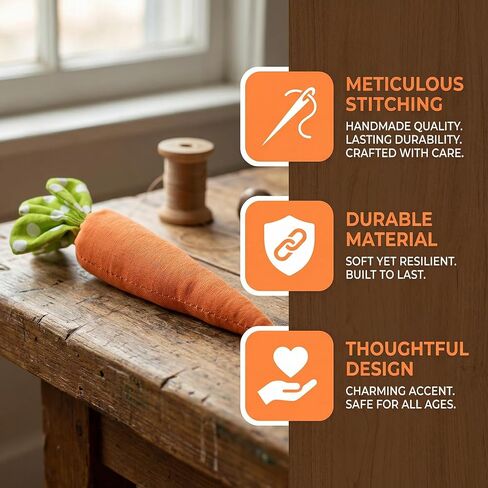 DECHOUS 4Pcs Easter Fabric Carrot Decoration - Small Carrot Ornaments for Tiered Tray Decor, Easter Baskets Stuffers, Rustic Spring Home Decor, Tree Hanging - 5.7x2 Inch in Kuwait