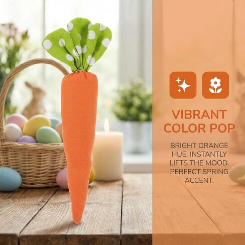 DECHOUS 4Pcs Easter Fabric Carrot Decoration - Small Carrot Ornaments for Tiered Tray Decor, Easter Baskets Stuffers, Rustic Spring Home Decor, Tree Hanging - 5.7x2 Inch in Kuwait