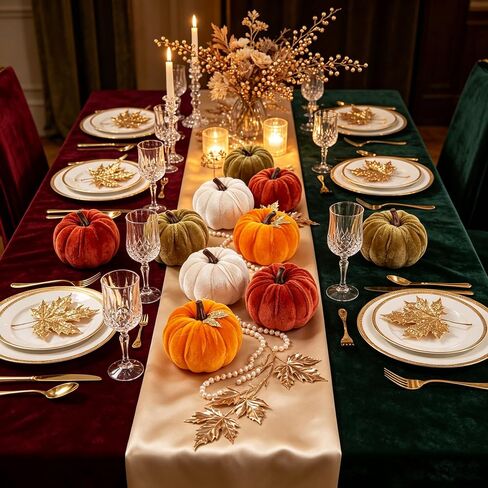 FJAKA 12 Pcs Velvet Pumpkin Mini Decor, Artificial Small Foam Pumpkins Fall Thanksgiving Home Table Indoor Decorations in Saudi Arabia