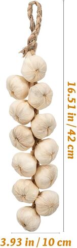 3PCS Artificial Hanging Garlic String Lifelike Fake White Garlic Vegetable Fruit Garland Vine for Home Party Wall Decoration in Saudi Arabia