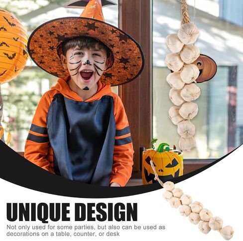 3PCS Artificial Hanging Garlic String Lifelike Fake White Garlic Vegetable Fruit Garland Vine for Home Party Wall Decoration in Saudi Arabia