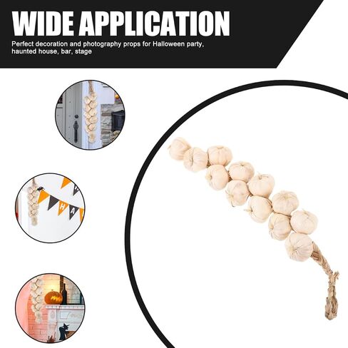 3PCS Artificial Hanging Garlic String Lifelike Fake White Garlic Vegetable Fruit Garland Vine for Home Party Wall Decoration in Saudi Arabia