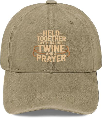 Held Together with Baling Twine and A Prayer Hats for Mens Aesthetic Washed in Kuwait