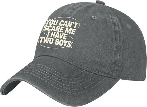 You Can't Scare ME I Have Two Boys Hat for Men Trendy Washed Distressed in Kuwait