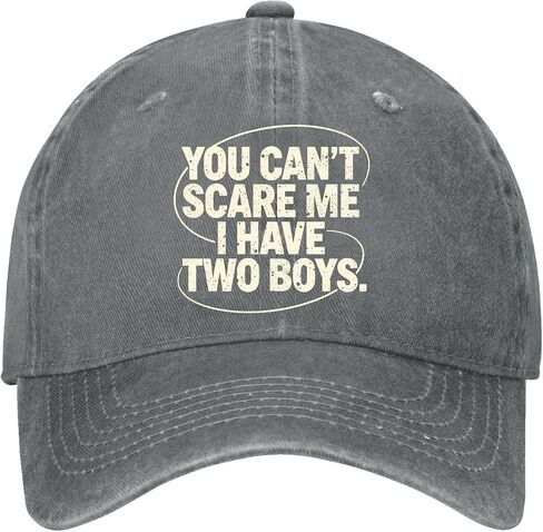 You Can't Scare ME I Have Two Boys Hat for Men Trendy Washed Distressed in Kuwait