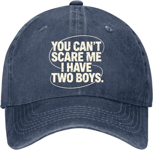 You Can't Scare ME I Have Two Boys Hat for Men Trendy Washed Distressed in Kuwait