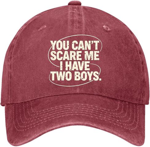 You Can't Scare ME I Have Two Boys Hat for Men Trendy Washed Distressed in Kuwait