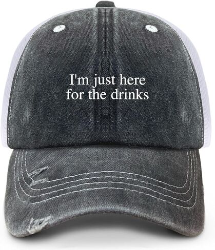 قبعة تخييم للرجال من I'm Just Here for The Drinks Trucker Hats in Kuwait
