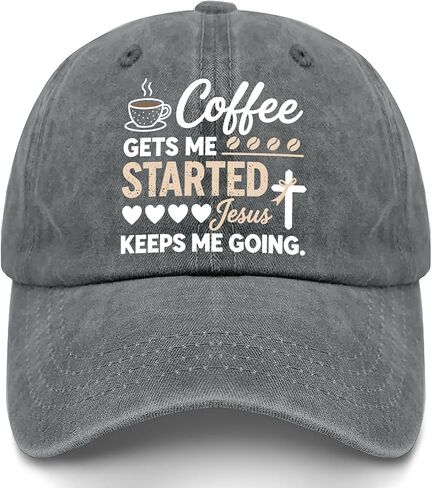 قبعات القهوة GET ME Started Jesus Keeps ME Going للرجال العصرية المغسولة in Kuwait