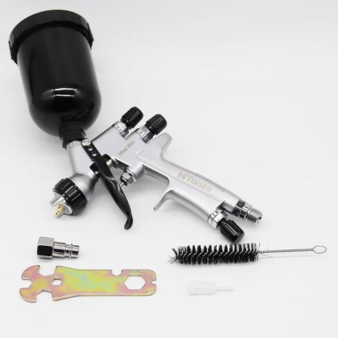 Touch-Up Mini Air Spray Gun, 0.8mm Stainless Steel Nozzle, 250ml Capacity, HVLP Auto Paint Sprayer for Cars and Furniture (Black, 0.8mm Nozzle) in Saudi Arabia