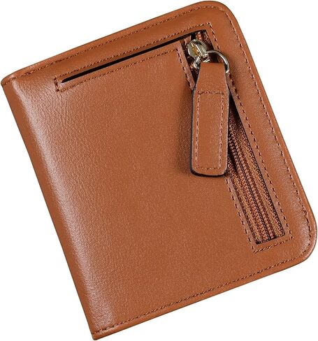 Small Wallet Women RFID Blocking Leather Bifold Compact Card Holder Wallet for Women With Zipper Coin Pocket ID Window (Black) in Saudi Arabia