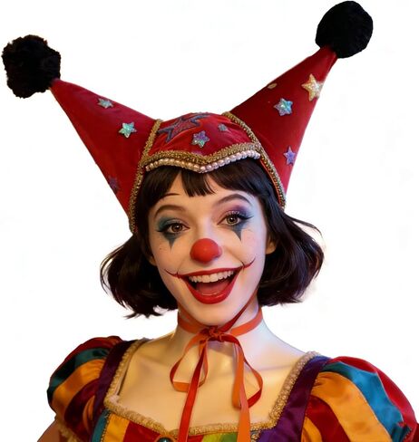 GRACEART Colorful Jester Clown Hat for Adults Carnival Circus Costume Accessory Halloween Party Dress-Up Hats in Kuwait