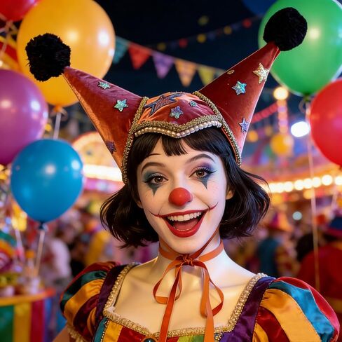 GRACEART Colorful Jester Clown Hat for Adults Carnival Circus Costume Accessory Halloween Party Dress-Up Hats in Kuwait