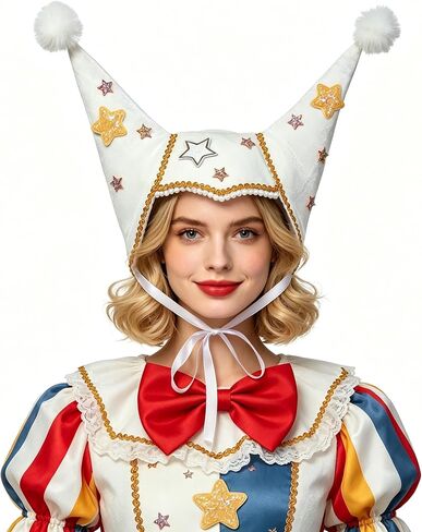 GRACEART Colorful Jester Clown Hat for Adults Carnival Circus Costume Accessory Halloween Party Dress-Up Hats in Kuwait