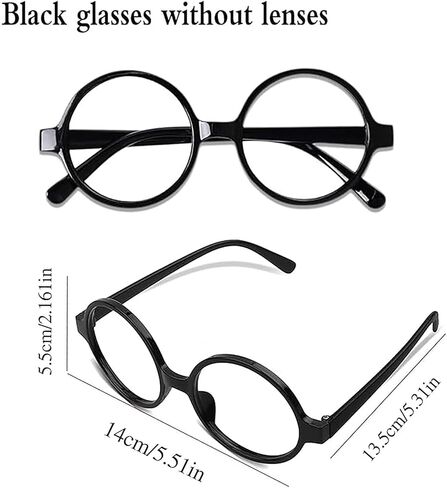 Wizard Glasses Red Tie Knit Striped Scarf Halloween Cosplay Part Set Magic Movie Costume Accessories Black Round Frame No Lenses Themed Party Dress Up Favors in Saudi Arabia