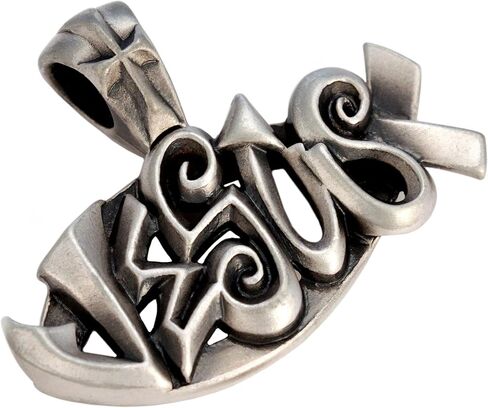 Bico 'Ichthys' Satin Silver Finished Jesus Pendant (E322) in Kuwait