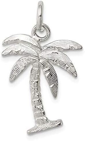 Saris and Things 925 Sterling Silver Palm Tree Charm Pendant in Kuwait