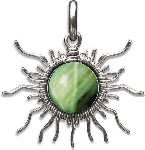 Emerald Sardonyx Full Sun Wire Wrapped Pendant- Black Niobium/ Silver/Steel/Copper/Bronze/14K Gold, or 14K Rose Gold- Pendant or Bracelet Charm - Purple Gemstone Jewelry- Sun Moon Necklace May Birthstone in Kuwait