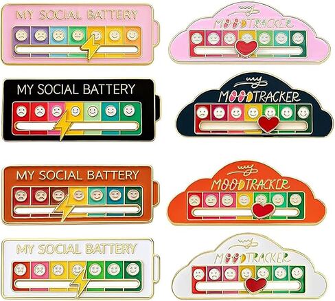 8 Pack Social Battery Slider Pin, My Social Battery Slider Pin, Functional Aesthetic Brooch for Personalizing Backpacks, Jackets, Bags, or Any Fabric Surface with a Sense of Humor! in Saudi Arabia
