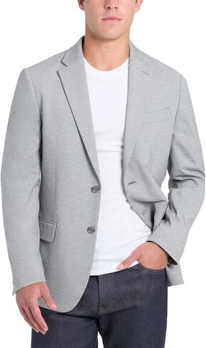 Kenneth Cole Men's Knit Blazer, Slim Fit, Two Button, Stretch Polyester in Kuwait