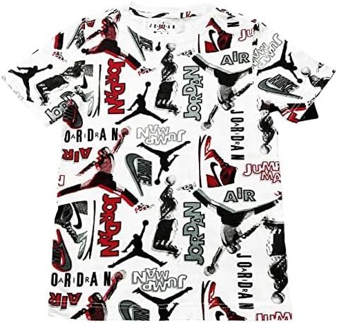 Jordan Throwback All Over Print Short Sleeve Tee (Big Kids) in Kuwait
