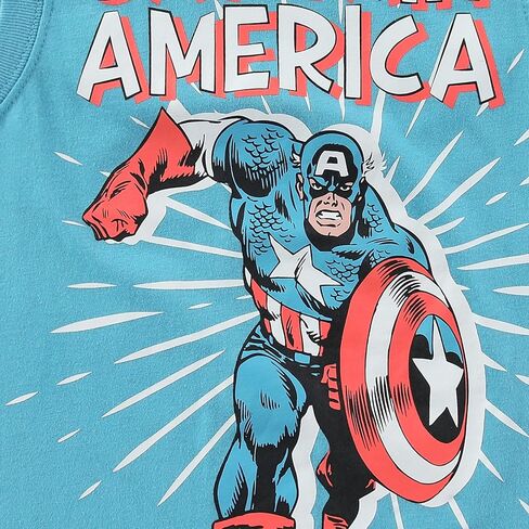 قميص بدون أكمام Marvel Captain America Boys قطعتين للأطفال الصغار والكبار in Kuwait