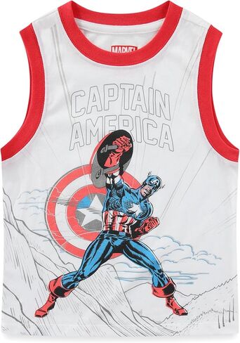 قميص بدون أكمام Marvel Captain America Boys قطعتين للأطفال الصغار والكبار in Kuwait
