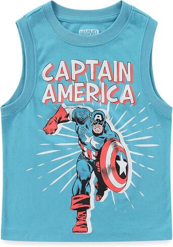 قميص بدون أكمام Marvel Captain America Boys قطعتين للأطفال الصغار والكبار in Kuwait