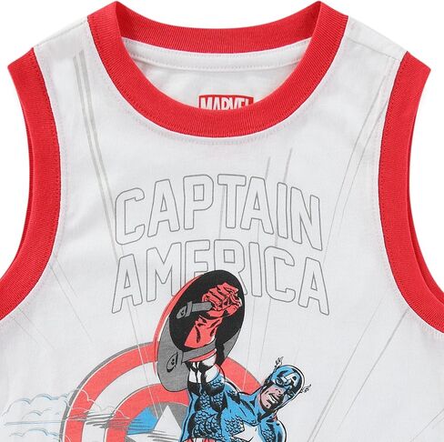 قميص بدون أكمام Marvel Captain America Boys قطعتين للأطفال الصغار والكبار in Kuwait