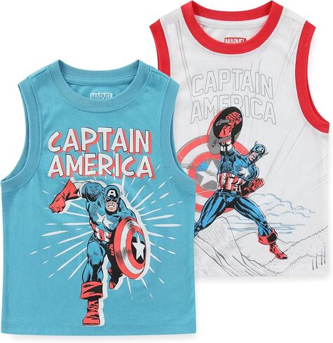 قميص بدون أكمام Marvel Captain America Boys قطعتين للأطفال الصغار والكبار in Kuwait