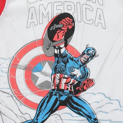 قميص بدون أكمام Marvel Captain America Boys قطعتين للأطفال الصغار والكبار in Kuwait