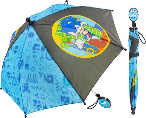 Sonic the Hedgehog Boys Umbrella Waterproof Rain Gear for Boys Ages 4-10 Durable Lightweight Portable J-Handle Officially Licensed Sega in Saudi Arabia