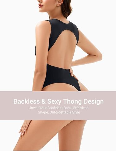 Seamless Tank Top Bodysuit for Women, Sexy Crew Neck Thong Backless, Summer Going Out Tight Fit Body Suit in Kuwait
