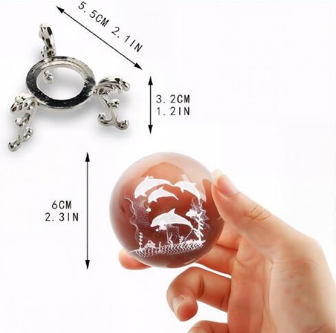 3D Laser Engraved Crystal Ball with Cat Holding Flower and Butterflies – Glass Figurine Gift for Cat Lovers with Stand in Kuwait
