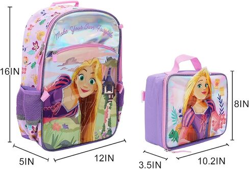 BIOWORLD Girls Tangled Make Your Own Fairy Tale Kids Four-Piece School Backpack (Little Kid/Big Kid) Pink One Size in Saudi Arabia
