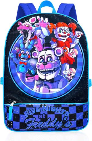 Five Nights at Freddy's Backpack and Lunchbox Set - Bundle with 16" FNAF Backpack, FNAF Lunch Bag, Stickers, Water Bottle, More | Five Nights at Freddy's School Bag for Boys in Saudi Arabia
