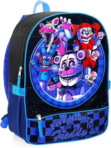 Five Nights at Freddy's Backpack and Lunchbox Set - Bundle with 16" FNAF Backpack, FNAF Lunch Bag, Stickers, Water Bottle, More | Five Nights at Freddy's School Bag for Boys in Saudi Arabia