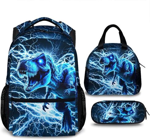 Shark Backpack for Kids Boys - 17 Inch Backpacks for Kindergarten Preschool Primary - Set of 3 Cool Durable Lighting Bookbag in Saudi Arabia