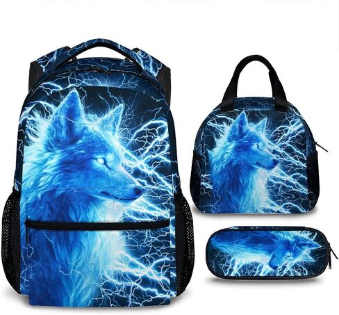 Shark Backpack for Kids Boys - 17 Inch Backpacks for Kindergarten Preschool Primary - Set of 3 Cool Durable Lighting Bookbag in Saudi Arabia