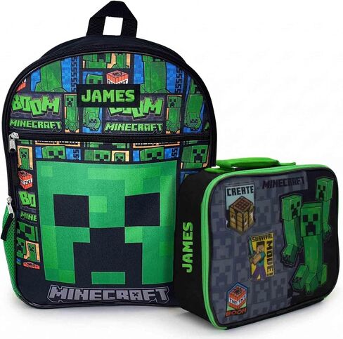 DIBSIES Personalized Backpack and Lunch Box Combo created using Minecraft Backpack and Lunch Box in Saudi Arabia