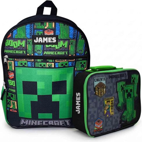 DIBSIES Personalized Backpack and Lunch Box Combo created using Minecraft Backpack and Lunch Box in Saudi Arabia
