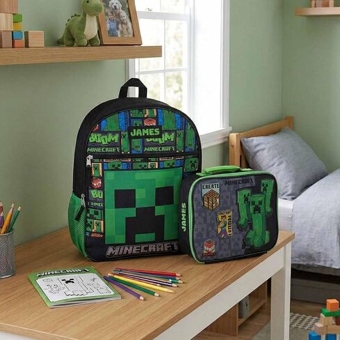DIBSIES Personalized Backpack and Lunch Box Combo created using Minecraft Backpack and Lunch Box in Saudi Arabia